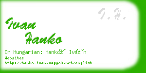 ivan hanko business card